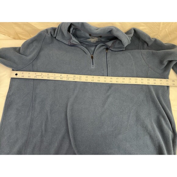 LL Bean Trail Fleece Sweater Mens XL Blue Long Sleeve 1/4 Zip Pullover - Picture 5 of 6